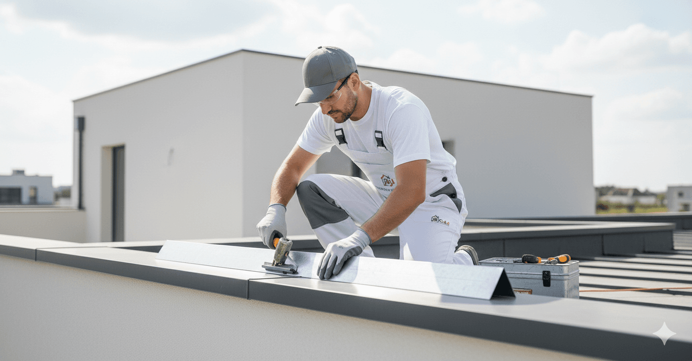 Trabajo de reparación de techos de chapa, canaletas, aislaciones y mantenimiento