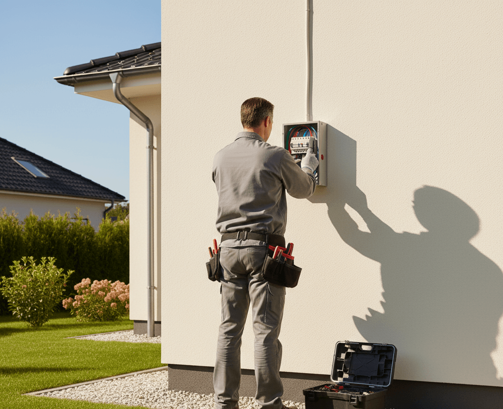 Profesional trabajando en instalación eléctrica en Zona Norte